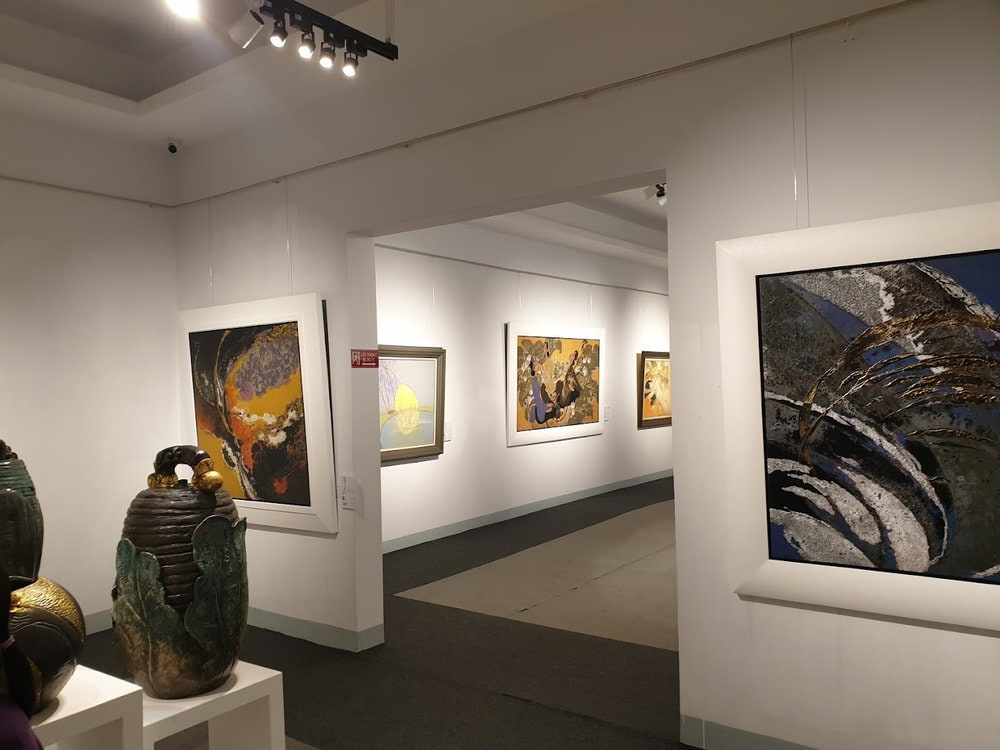 The museum space is quite large with a variety of works of art from paintings to ceramics